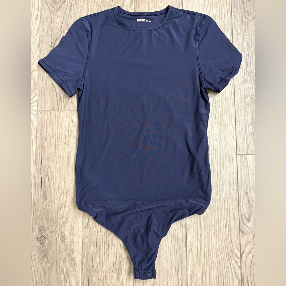 Aerie Navy Short Sleeve Bodysuit